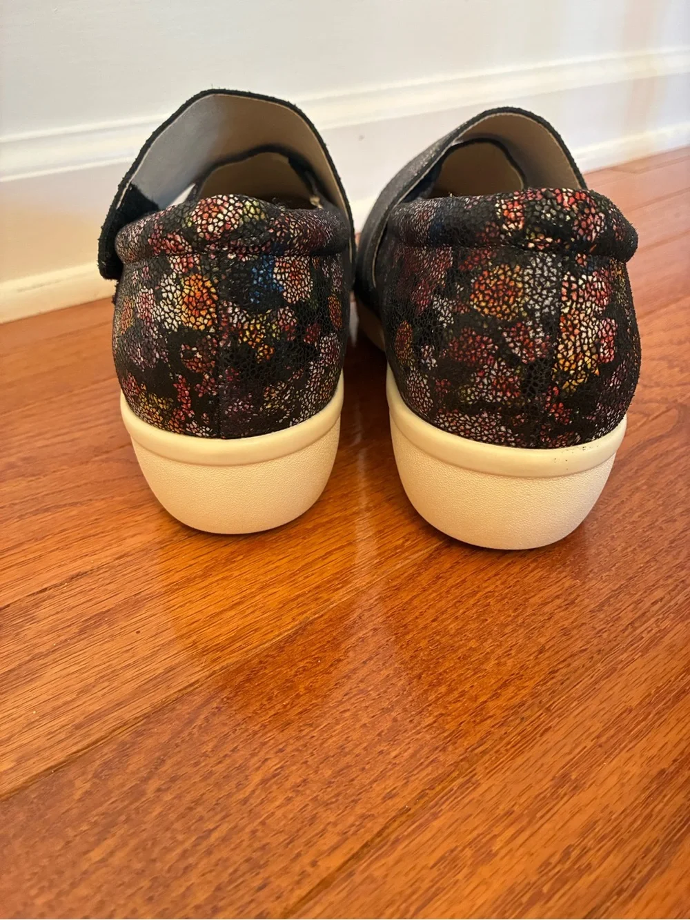 Algeria Slip-On Floral Pattern Platform Loafer in Black euro 39/US 8.5